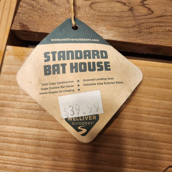 New Welliver Outdoors Single Chamber 100% Cedar Mountable Bat House Grooved - Picture 3 of 8